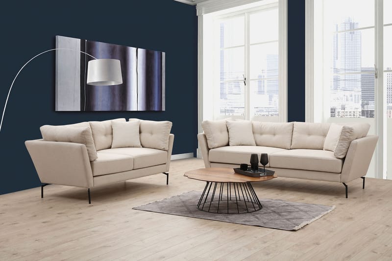 Soffa 3-sits Yass - Beige - Möbler - Soffa - 3 sits soffa