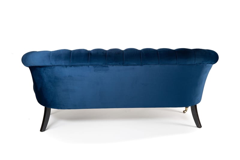 Soffa Chester Ludovic 3-sits - Blå - Sammetssoffa - 3 sits soffa - Howardsoffa - Chesterfield soffa