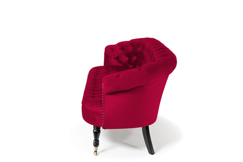 Soffa Chester Ludovic 3-sits - Cerise - Sammetssoffa - 3 sits soffa - Howardsoffa - Chesterfield soffa