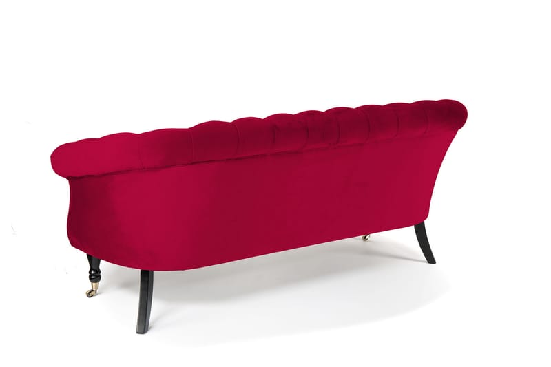 Soffa Chester Ludovic 3-sits - Cerise - Sammetssoffa - 3 sits soffa - Howardsoffa - Chesterfield soffa