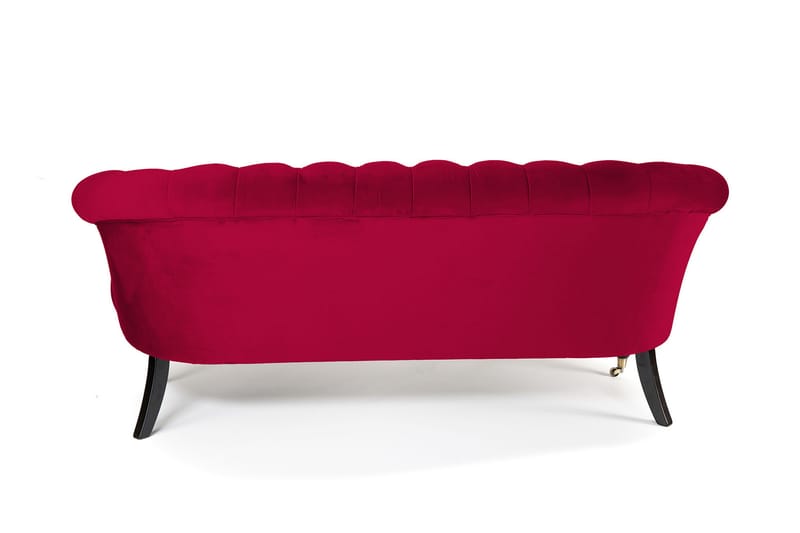 Soffa Chester Ludovic 3-sits - Cerise - Sammetssoffa - 3 sits soffa - Howardsoffa - Chesterfield soffa