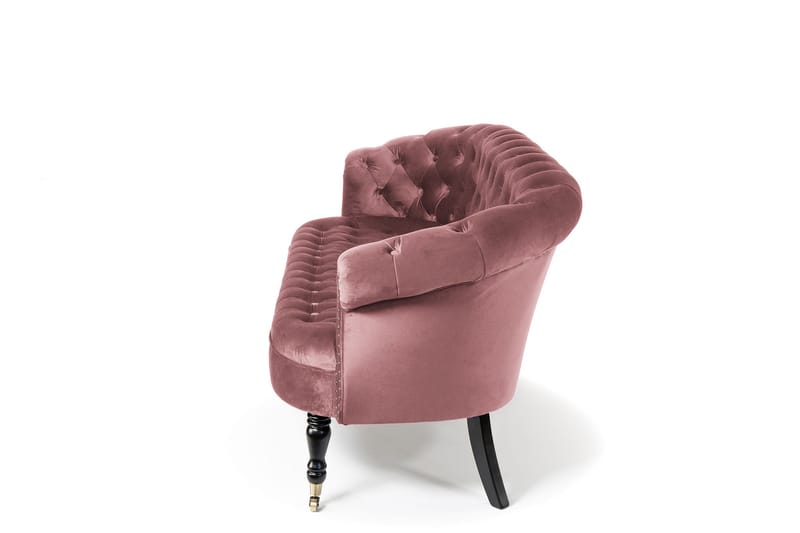 Soffa Chester Ludovic 3-sits - Rosa - Sammetssoffa - 3 sits soffa - Howardsoffa - Chesterfield soffa