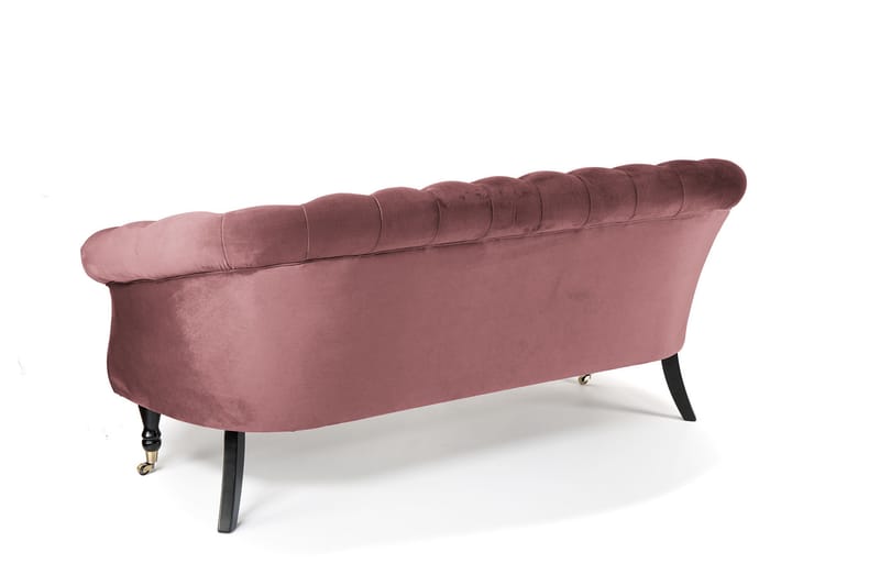 Soffa Chester Ludovic 3-sits - Rosa - Sammetssoffa - 3 sits soffa - Howardsoffa - Chesterfield soffa