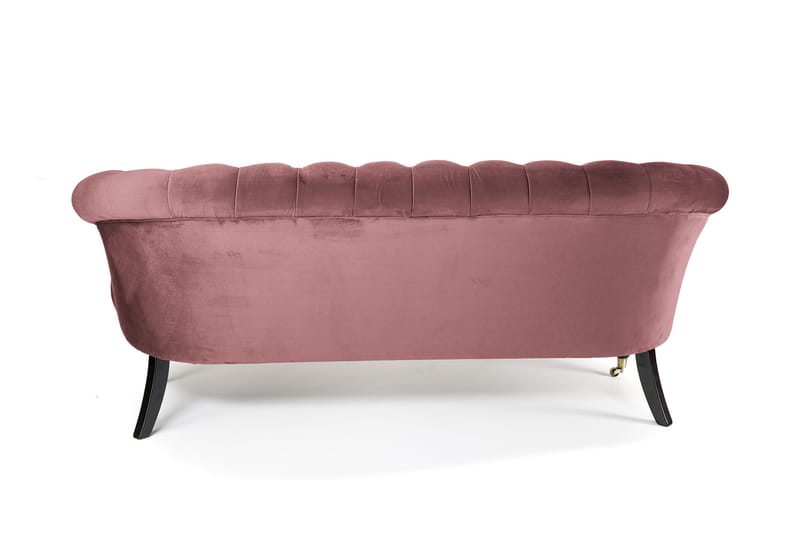 Soffa Chester Ludovic 3-sits - Rosa - Sammetssoffa - 3 sits soffa - Howardsoffa - Chesterfield soffa