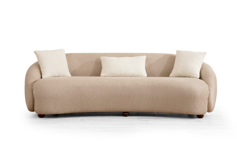 Soffa Groningen 3-sits - Brun|Bouclé - 3 sits soffa