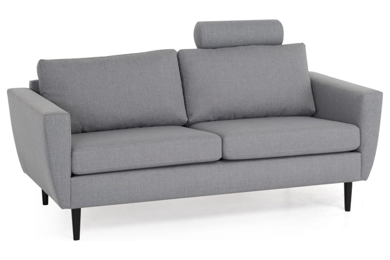 Soffa Hudson 3-sits - Ljusgrå|Svart - 3 sits soffa
