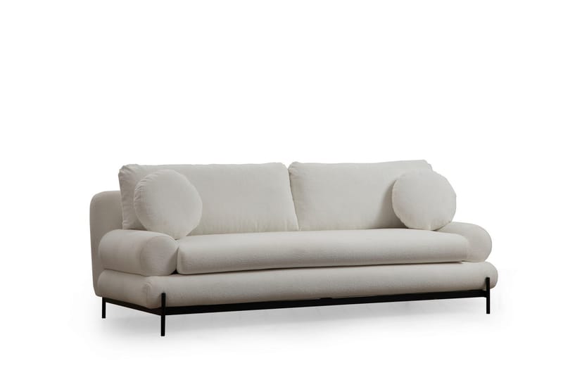 Soffa Levonto 3-sits - Vit - 3 sits soffa