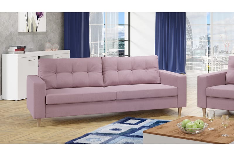 Soffa Mist 154x91x83 cm - Rosa - 3 sits soffa