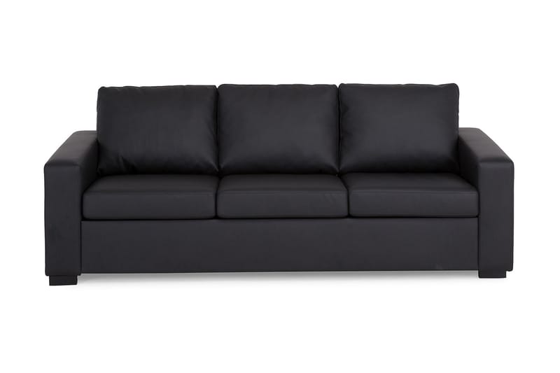 Soffa Nevada 3-sits Konstläder - Svart - Möbler - Soffa - 3 sits soffa