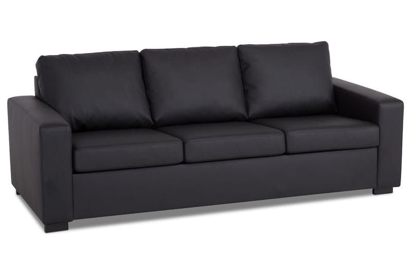 Soffa Nevada 3-sits Konstläder - Svart - Möbler - Soffa - 3 sits soffa