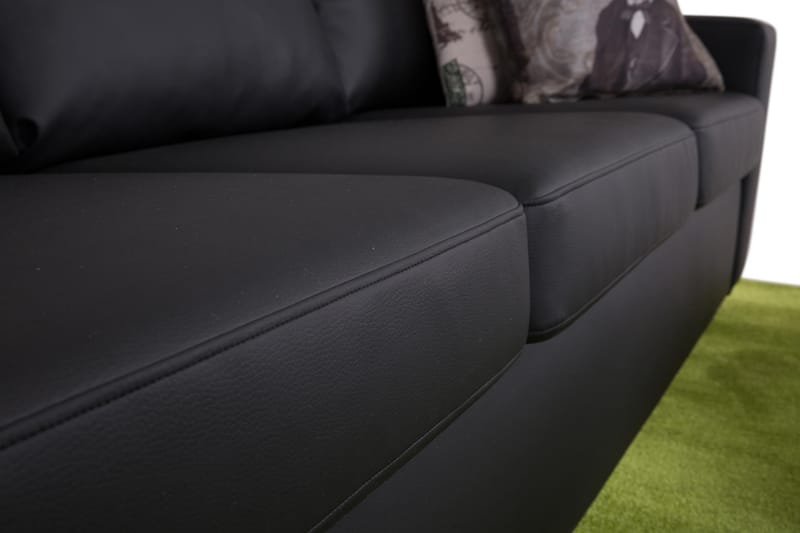 Soffa Nevada 3-sits Konstläder - Svart - Möbler - Soffa - 3 sits soffa