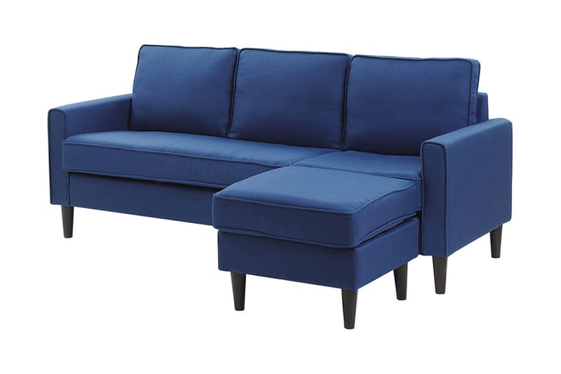 Soffa Ralphell med Fotpall - Blå - Möbler - Soffa - 3 sits soffa
