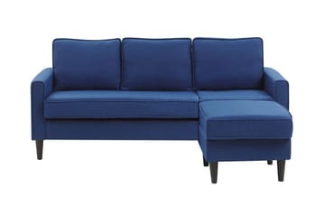 Soffa Ralphell med Fotpall - Blå - Möbler - Soffa - 3 sits soffa