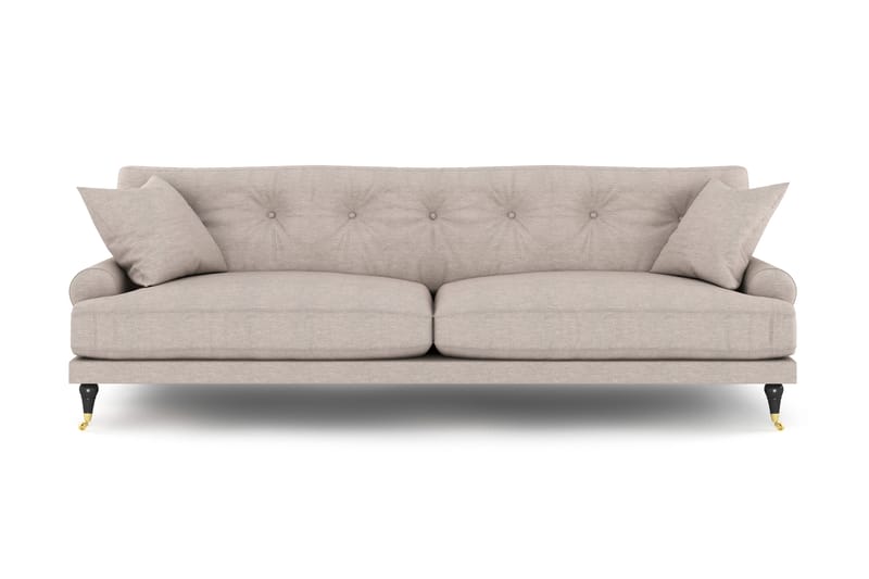 Soffa Webber 3-sits - Beige|Mässing - Howardsoffa - 3 sits soffa