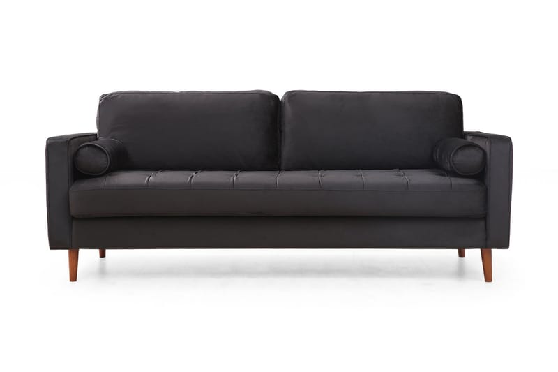 Soffa Puento 3-sits - Svart - 3 sits soffa