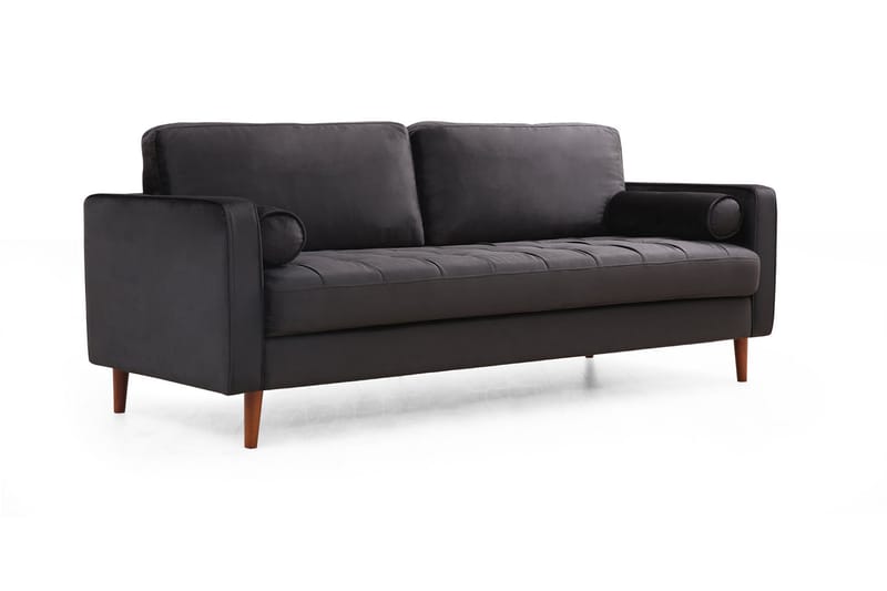 Soffa Puento 3-sits - Svart - 3 sits soffa