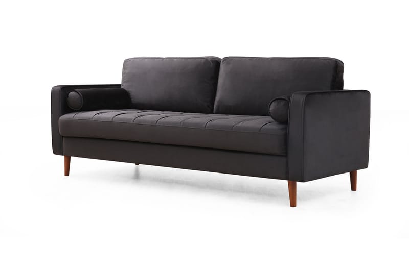 Soffa Puento 3-sits - Svart - 3 sits soffa