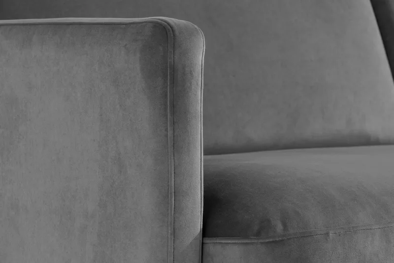 Teodin Sammetssoffa 3-sits - Ljusgrå - Möbler - Soffa - 3 sits soffa