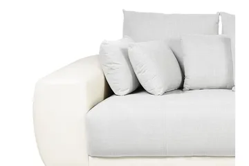 Torpo 3-sits Stor Djup Soffa i Tyg med Konstläderram - Ljusgrå - Möbler - Soffa - 3 sits soffa