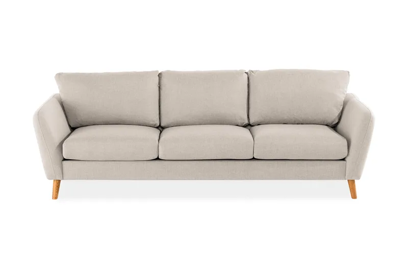 Trend 3-sits Soffa 218 cm med Svängda Armstöd i Tyg, Beige