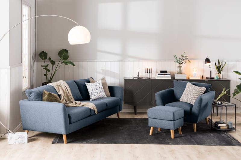 Trend 3-sits Tygsoffa - Blå - Möbler - Soffa - 3 sits soffa