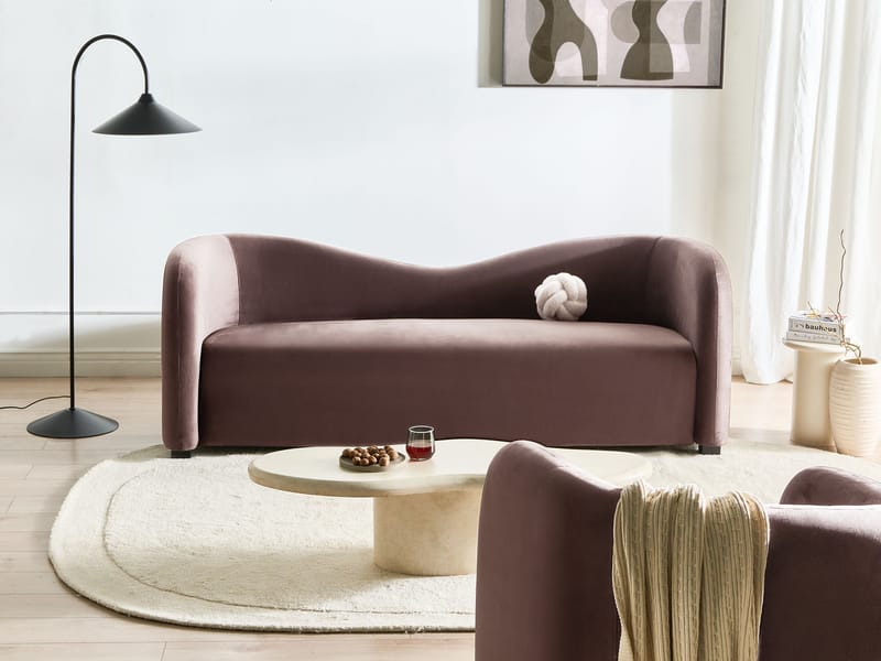 3-sits soffa Veltada - Mörkbrun - Möbler - Soffa - Sammetssoffa