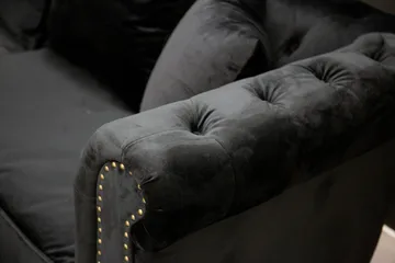 Velvet Sammetssoffa 3-sits - Svart - Möbler - Soffa - 3 sits soffa