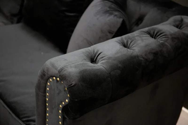 Velvet Sammetssoffa 3-sits - Svart - Möbler - Soffa - 3 sits soffa