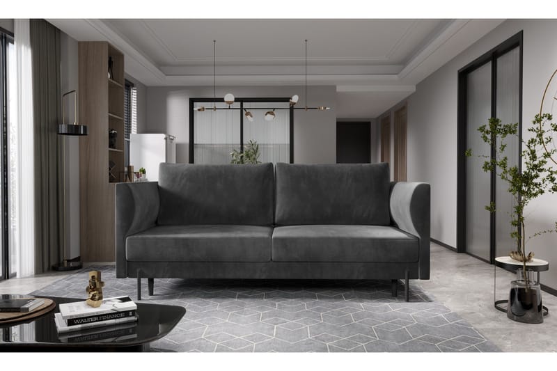 Zerlo 3-sits Soffa, Mörkgrå