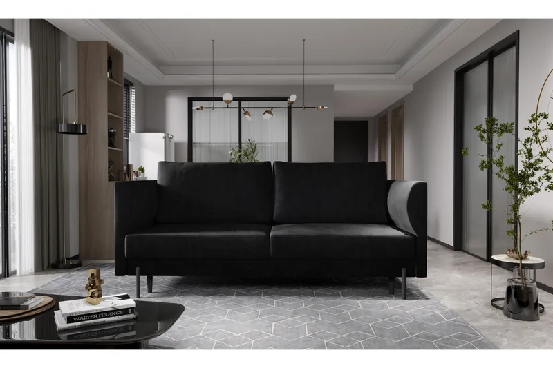 Zerlo 3-sits Soffa, Svart