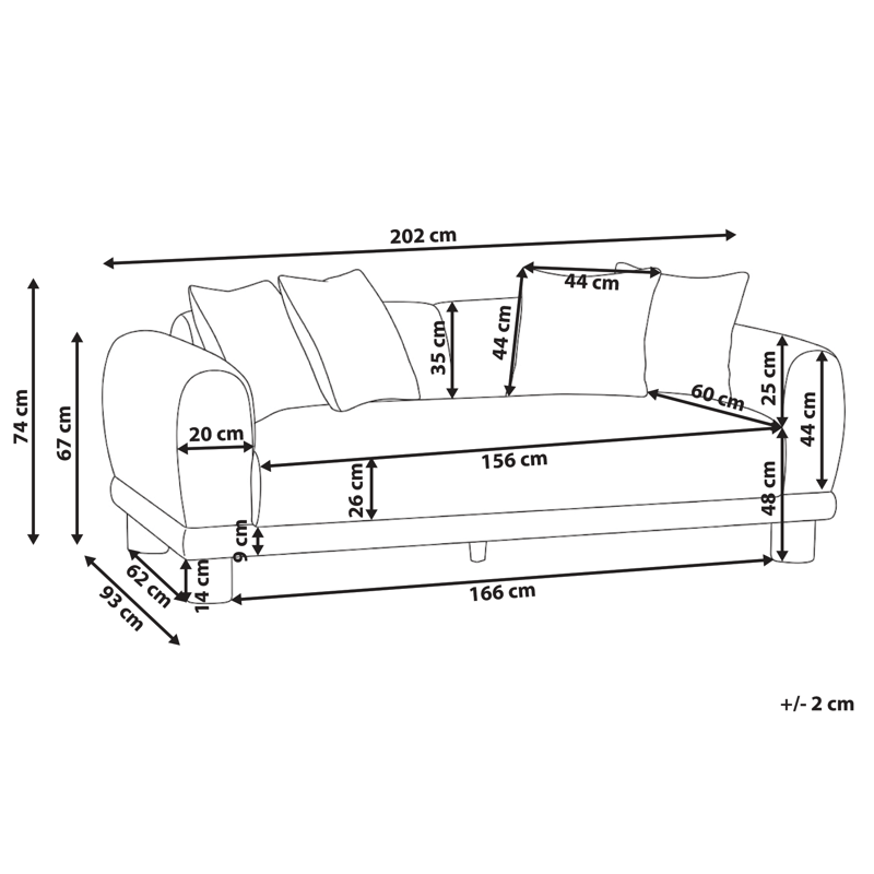 3-sits soffa Pori - Ljusgrå - Möbler - Soffa - 3 sits soffa