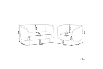 3-sits Soffgrupp Loen Beige/guld - Beige/guld - Möbler - Soffa - Soffgrupp