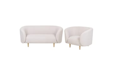 3-sits Soffgrupp Loen Beige/guld - Beige/guld - Möbler - Soffa - Soffgrupp