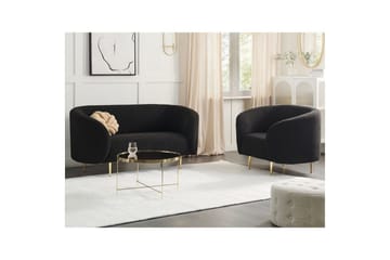 3-sits Soffgrupp Loen Svart/guld - Svart/guld - Möbler - Soffa - Soffgrupp