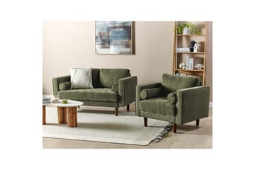 3-sits Soffgrupp Nurmo Grönt/mörkt trä - Grönt/mörkt trä - Möbler - Soffa - Soffgrupp