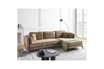 3-sitssoffa Altan Brun, Svart, Vänstervänd - Beige - Möbler - Soffa - Divansoffa & schäslongsoffa - 3 sits soffa med divan