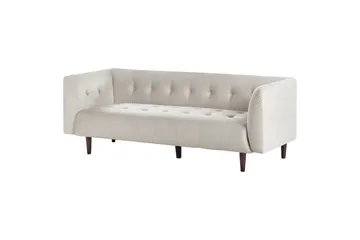 3-sitssoffa Byske Beige, mörkt trä - Beige, mörkt trä - Möbler - Soffa - 3 sits soffa