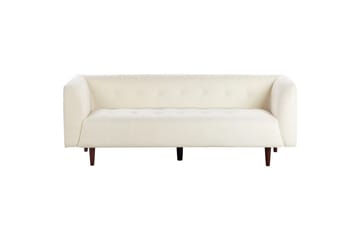 3-sitssoffa Byske Vitt, mörkt trä - Vit - Möbler - Soffa - 3 sits soffa