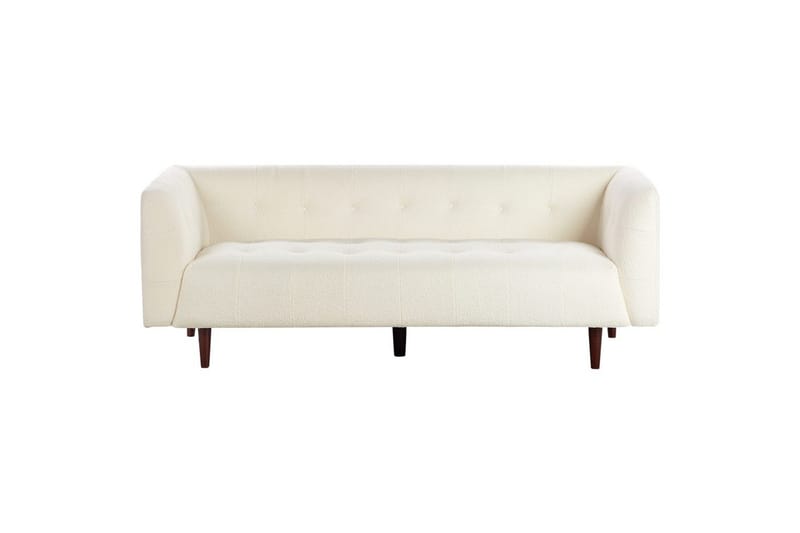 3-sitssoffa Byske Vitt, mörkt trä - Vit - Möbler - Soffa - 3 sits soffa