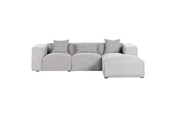 3-sitssoffa Dolva Grå, svart, Vänstervänd - Grå - Möbler - Soffa - Divansoffa & schäslongsoffa - 3 sits soffa med divan
