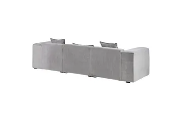 3-sitssoffa Dolva Grå, svart, Vänstervänd - Grå - Möbler - Soffa - Divansoffa & schäslongsoffa - 3 sits soffa med divan