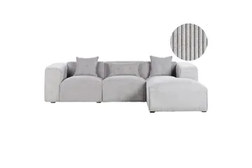3-sitssoffa Dolva Grå, svart, Vänstervänd - Grå - Möbler - Soffa - Divansoffa & schäslongsoffa - 3 sits soffa med divan