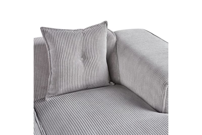 3-sitssoffa Dolva Grå, svart, Vänstervänd - Grå - Möbler - Soffa - Divansoffa & schäslongsoffa - 3 sits soffa med divan