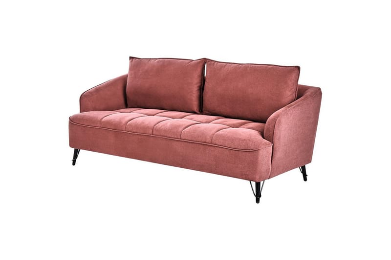 3-sitssoffa Hobro Röd, Svart - Rosa - Möbler - Soffa - 3 sits soffa