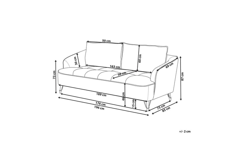 3-sitssoffa Hobro Vit, Svart - Vit, Svart - Möbler - Soffa - 3 sits soffa
