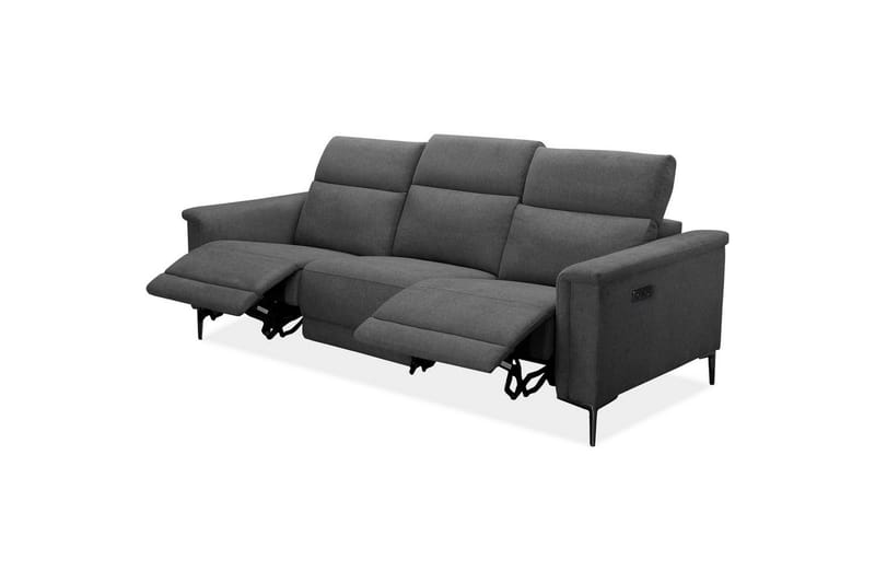 3-sitssoffa Lund Antracit, Belfast tyg, Elektrisk vilstol - Antracit, Belfast tyg, Elektrisk vilstol - Möbler - Soffa - Biosoffa & reclinersoffa