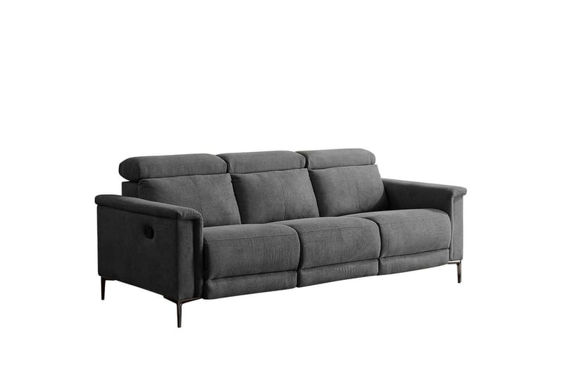 3-sitssoffa Lund Antracit, Belfast tyg, Manuell vilstol - Antracit, Belfast tyg, Manuell vilstol - Möbler - Soffa - Biosoffa & reclinersoffa