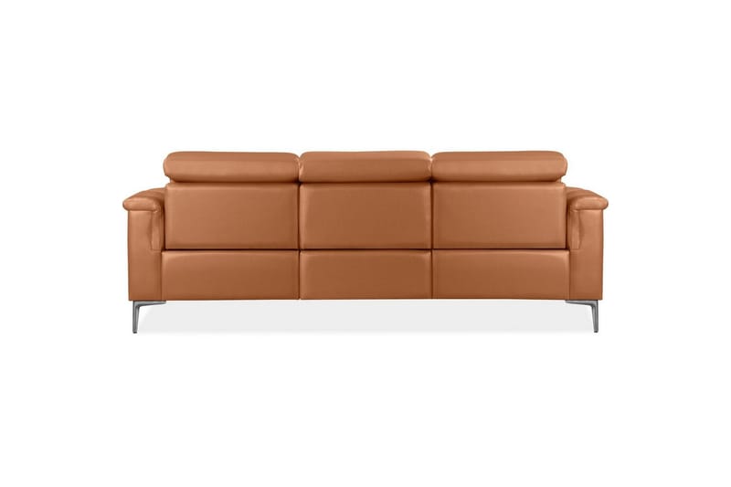 3-sitssoffa Lund Cognac, Läder/PU, Manuell vilstol - Cognac, Läder/PU, Manuell vilstol - Möbler - Soffa - Biosoffa & reclinersoffa