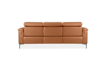 3-sitssoffa Lund Cognac, Läder/PU, Manuell vilstol - Cognac, Läder/PU, Manuell vilstol - Möbler - Soffa - Biosoffa & reclinersoffa