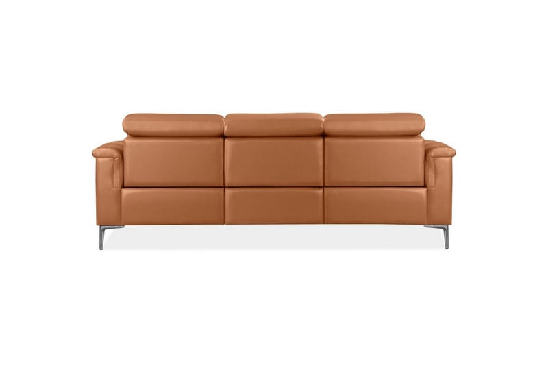 3-sitssoffa Lund Cognac, Läder/PU, Manuell vilstol - Cognac, Läder/PU, Manuell vilstol - Möbler - Soffa - Biosoffa & reclinersoffa